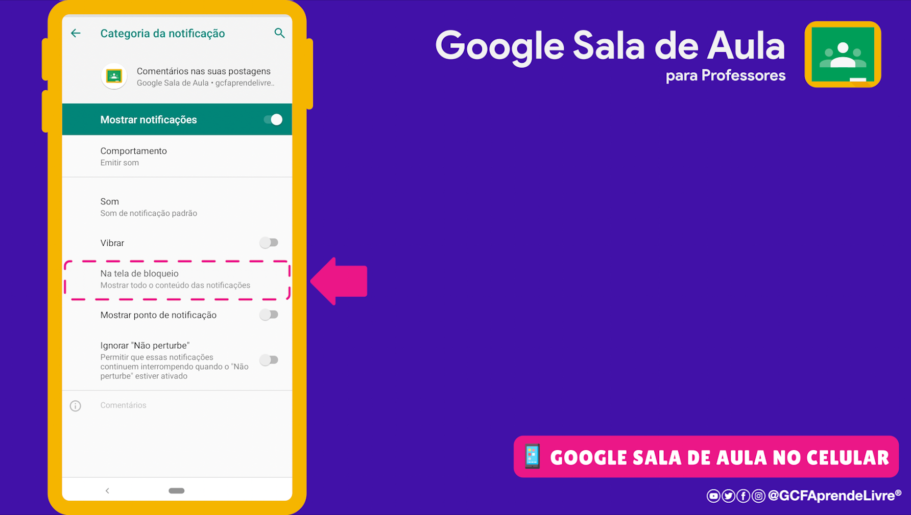 como ativar ou desativar as notificações do Google Sala de Aula 10